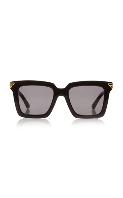 Shop Bottega Veneta Originals Square-frame Acetate Sunglasses In Black