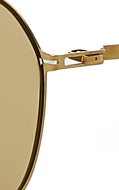 Shop Maison Margiela Craft Aviator-style Gold-tone Sunglasses In Brown