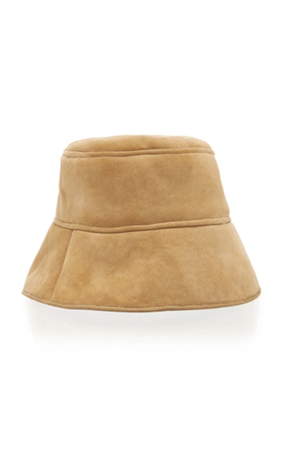 Shop Clyde Reversible Shearling Bucket Hat In Neutral