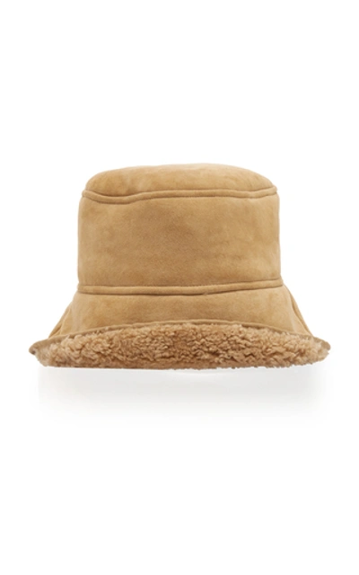 Shop Clyde Reversible Shearling Bucket Hat In Neutral