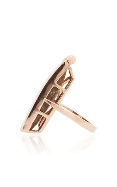 Shop Jill Hoffmeister One-of-a-kind 14k Rose Gold, Diamond And Opal Ring Si In Blue