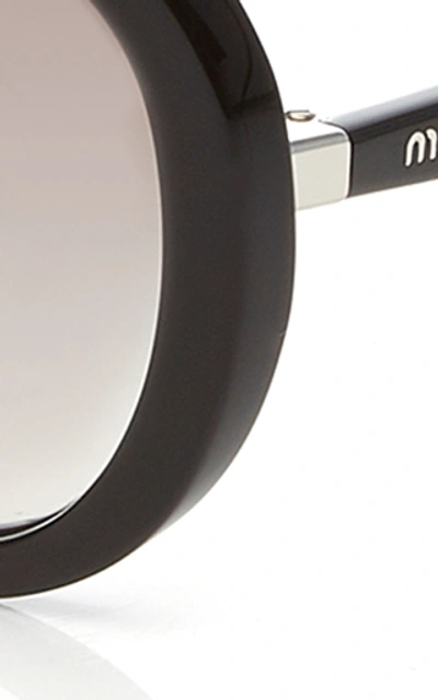 Shop Miu Miu Aviator Acetate Sunglasses In Black
