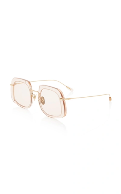 Shop Kaleos Eyehunters Barton Square-frame Titanium Sunglasses In Neutral