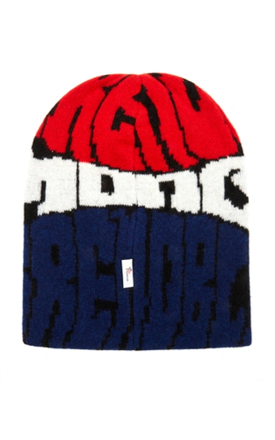 Shop Moncler Genius Grenoble Logo Wool Beanie In Multi