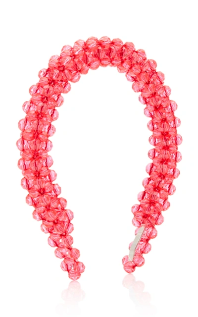 Shop Shrimps Antonia Faux Pearl Headband In Pink