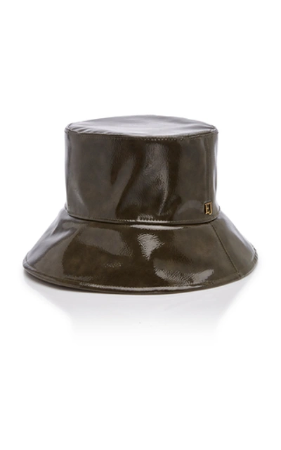 Shop Eric Javits Patti Pvc Bucket Hat In Dark Green