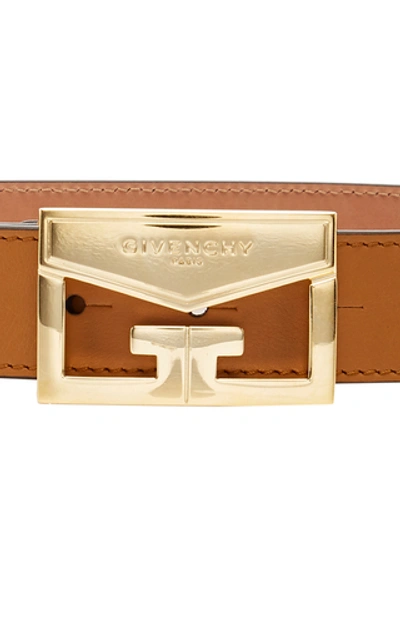 Shop Givenchy Mystic Logo-detailed Leather Belt In Brown