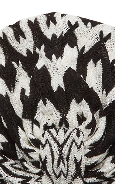 Shop Missoni Black And White Printed Turban In Black/white