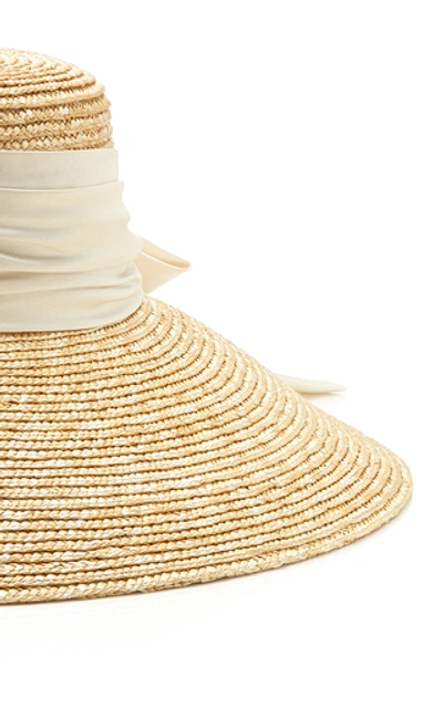 Shop Eugenia Kim Mirabel Oversized Satin-trimmed Straw Hat In Neutral