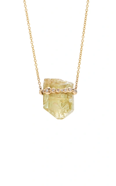 Shop Jill Hoffmeister One-of-a-kind 14k Gold, Diamond And Crystal Necklace In Yellow