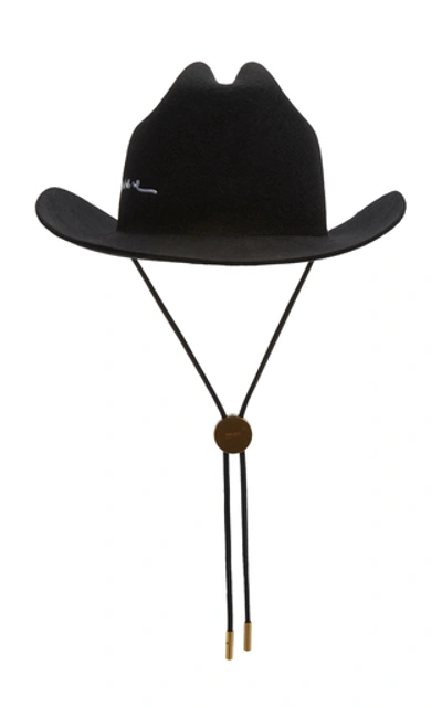 Shop Versace Western Wool Hat In Black