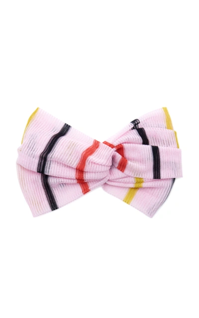 Shop Missoni Striped Crochet-knit Turban In Pink