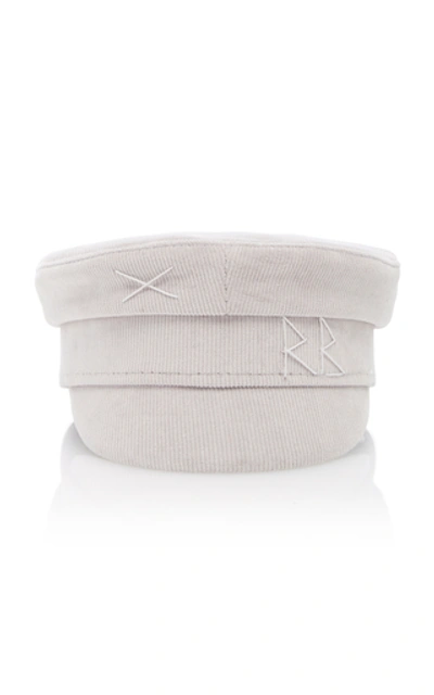 Shop Ruslan Baginskiy Hats Corduroy Baker Boy Hat In Light Grey