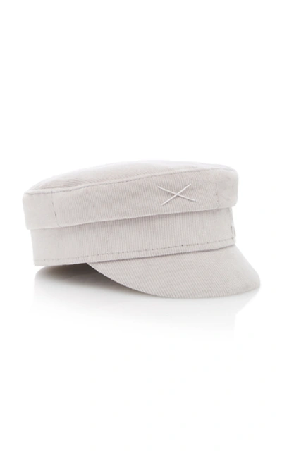 Shop Ruslan Baginskiy Hats Corduroy Baker Boy Hat In Light Grey