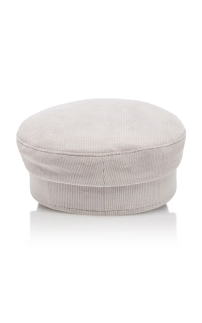 Shop Ruslan Baginskiy Hats Corduroy Baker Boy Hat In Light Grey