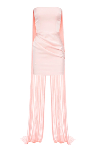 Shop Alex Perry Spence Fringe Sateen Mini Dress In Pink