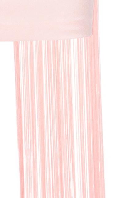 Shop Alex Perry Spence Fringe Sateen Mini Dress In Pink