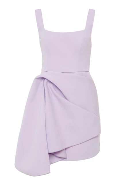 Shop Acler Clarke Draped Crepe Mini Dress In Purple