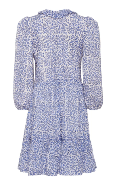 Shop Alix Of Bohemia Lorelei Printed Cotton-chiffon Dress In Blue