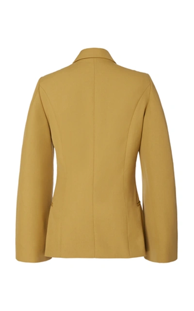 Shop Totême Matera Double-breasted Crepe Blazer In Neutral