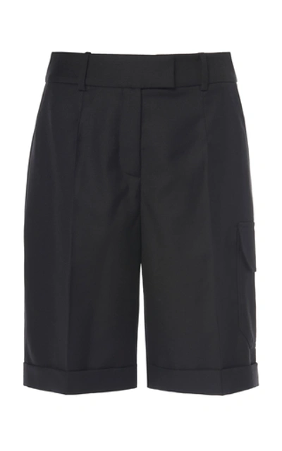 Shop Boyarovskaya Wool Cargo Shorts In Black