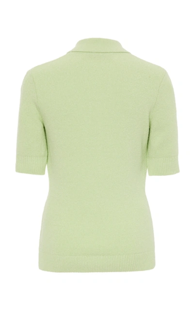 Shop Proenza Schouler White Label Boucle Short Sleeve Polo In Green