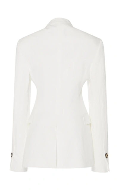 Shop Proenza Schouler Linen Cinched Blazer In White