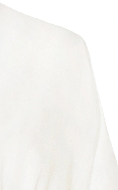 Shop Alejandra Alonso Rojas Linen-blend Dress In White