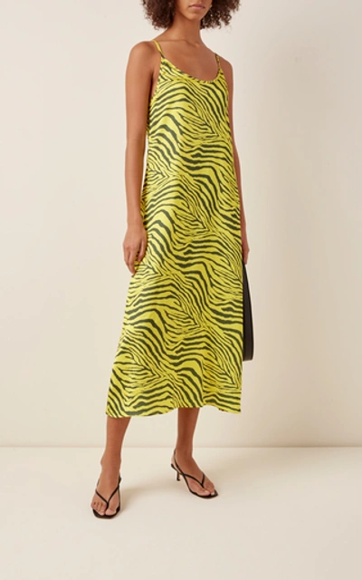 Shop Apparis Iman Scoop Neck Midi Dress In Yellow