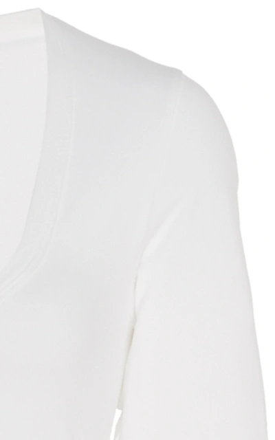 Shop Helmut Lang Scoop Neck Top In White