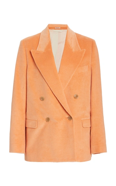 Shop Acne Studios Janny Corduroy Double-breasted Blazer In Orange