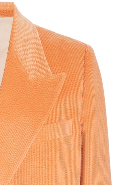 Shop Acne Studios Janny Corduroy Double-breasted Blazer In Orange