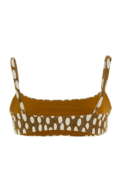 Shop Mara Hoffman Sia Jacquard-knit Bikini Top In Green