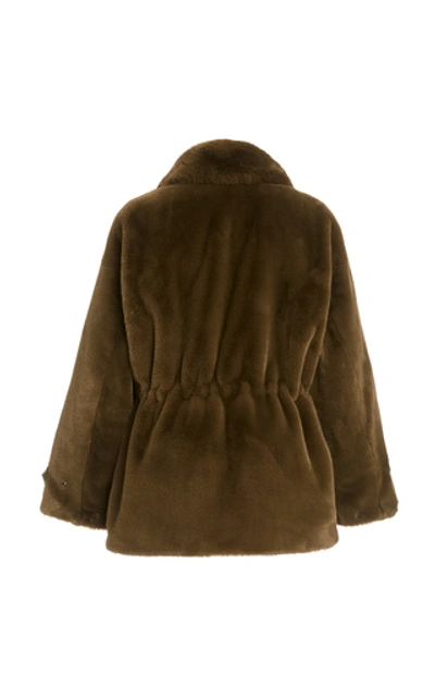 Shop Apparis Lucile Faux Fur Utility Jacket In Green