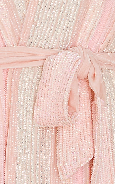 Shop Retroféte Gabrielle Sequin Mini Dress In Pink