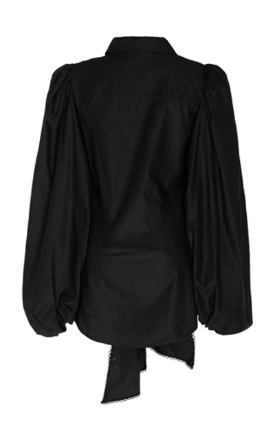 Shop Acler Vicount Tie-front Cotton Broderie Anglaise Blouse In Black