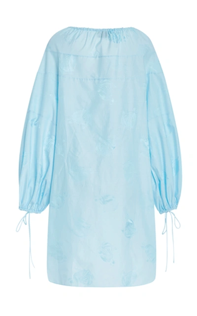 Shop Lanvin Mother & Daughter Cotton-silk Dress In Blue