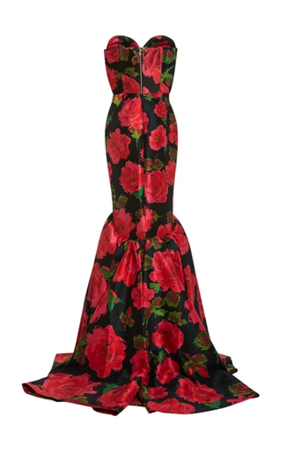 Shop Richard Quinn Floral-print Taffeta Gown