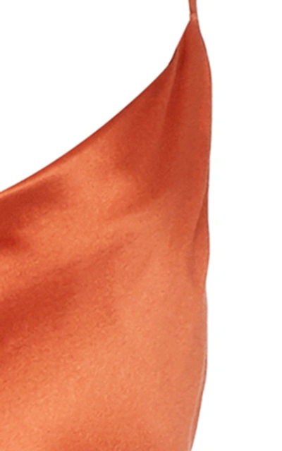 Shop Galvan Serena Silk-satin Gown In Orange