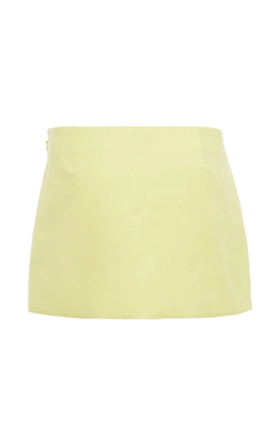 Shop Attico Cotton-blend Mini Skirt In Yellow