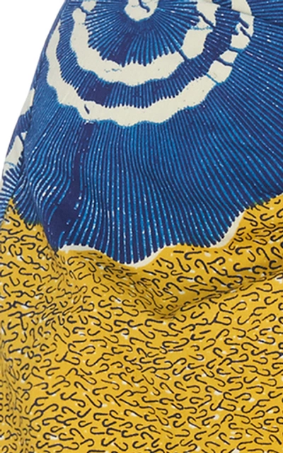 Shop Ulla Johnson Ember Printed Cotton Midi Skirt In Yellow