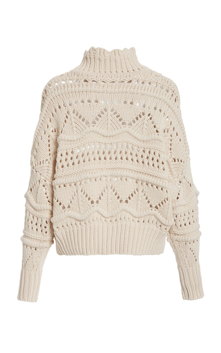 Etoile Isabel Marant Naka High-neck Cable-knit Sweater In Ecru | ModeSens