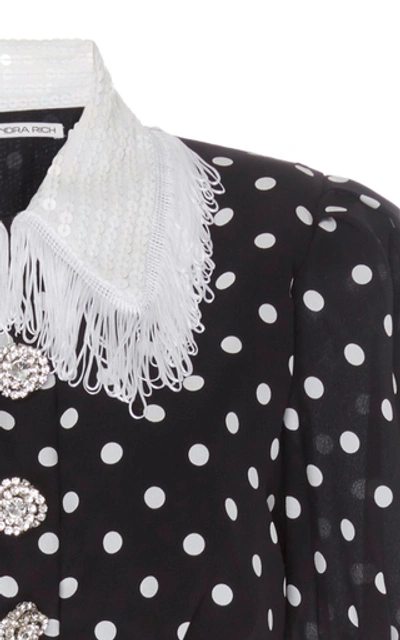 Shop Alessandra Rich Polka-dot Silk-chiffon Midi Dress In Print