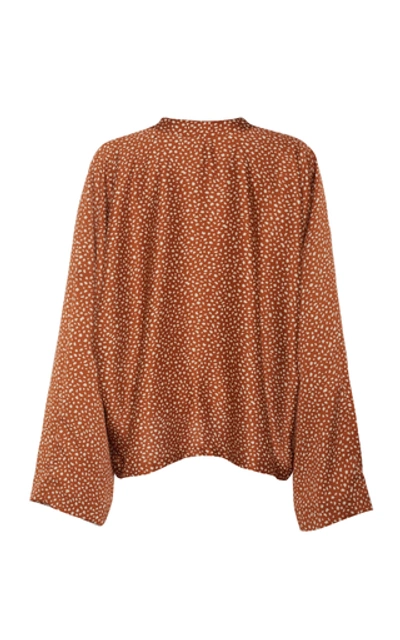 Shop Aeron Caroline Wide Sleeve Polka Dot Blouse In Print