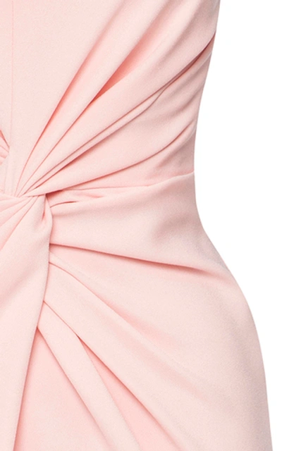Shop Alex Perry Lindsey Ruched Crepe Midi Dress In Pink