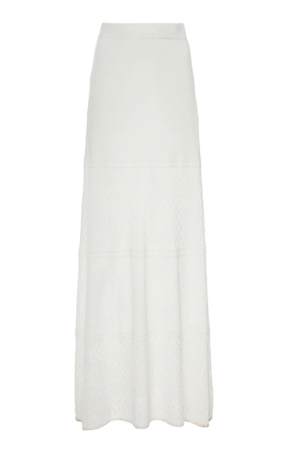 Shop Alexis Women's Ecco High-rise Paneled Ribbed-knit Skirt In White