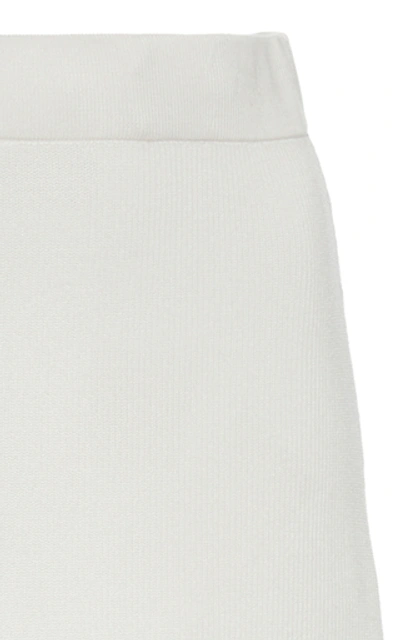 Shop Alexis Women's Ecco High-rise Paneled Ribbed-knit Skirt In White