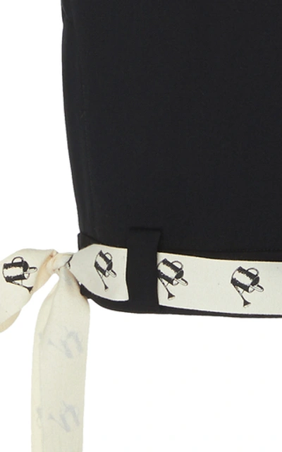Shop Monse Upside Down Ribbon-detailed Wool Shorts In Black