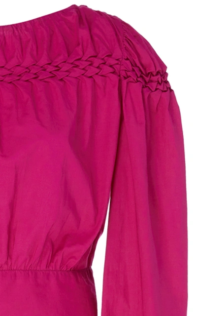 Shop Merlette Soller Smocked Blouse In Pink