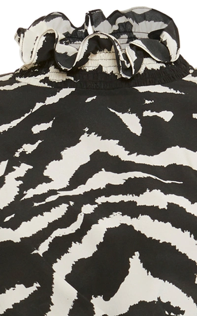 Shop Isabel Marant Fantine Printed Silk-blend Blouse In Black/white